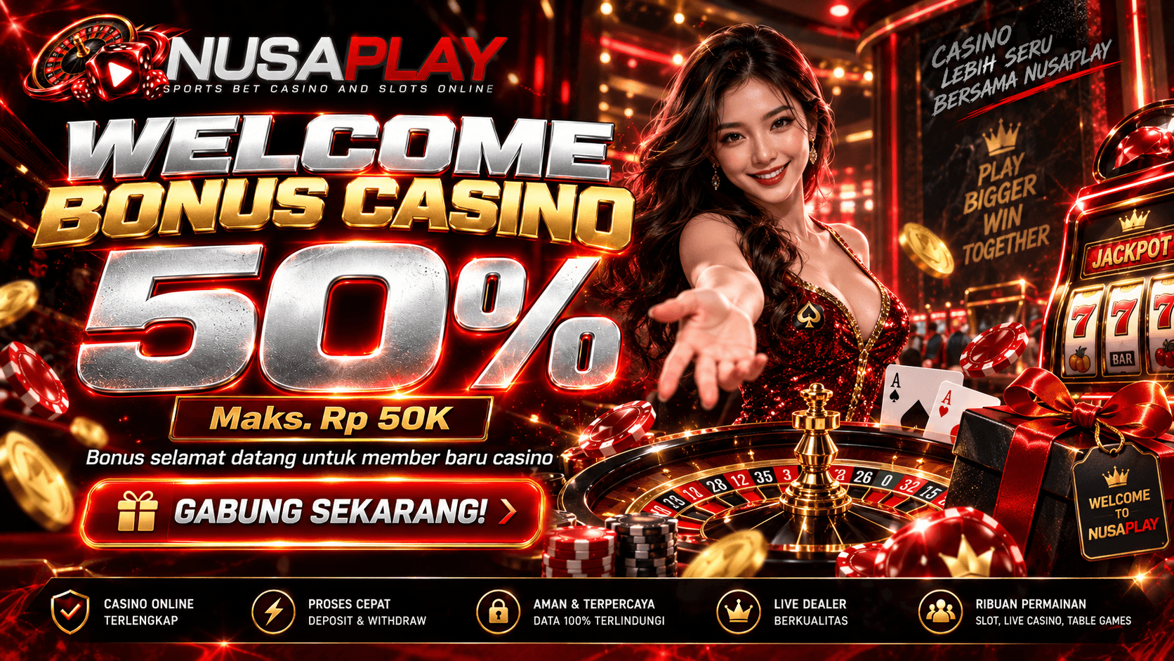 Welcome Bonus Casino 50% 