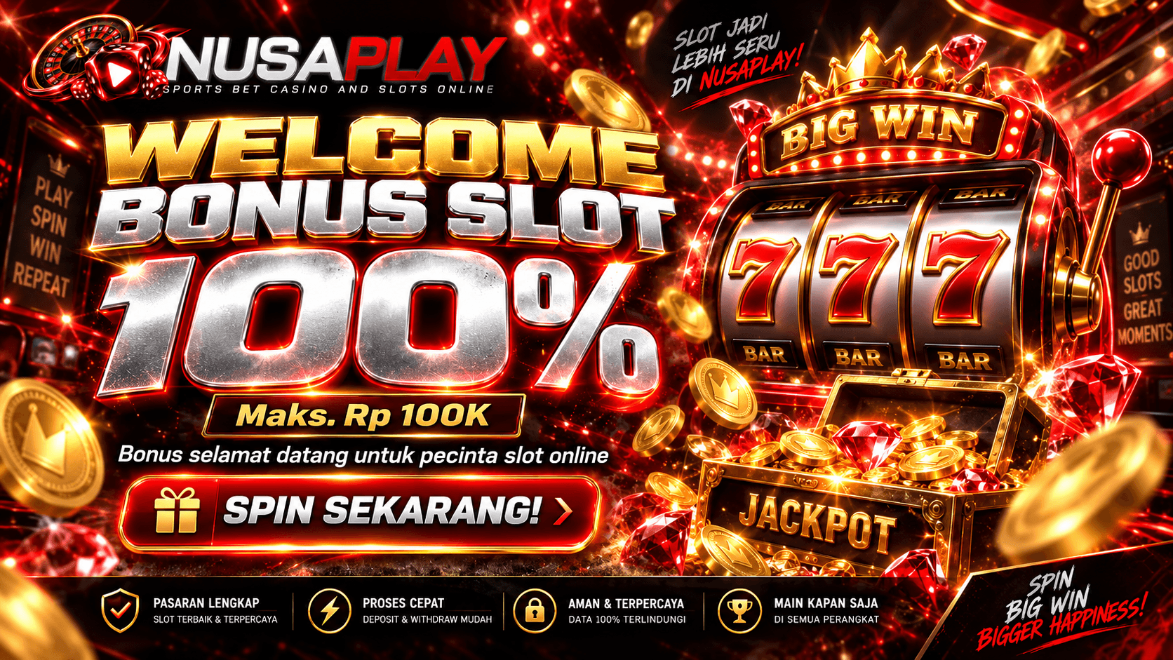 Welcome Bonus Slot 100%
